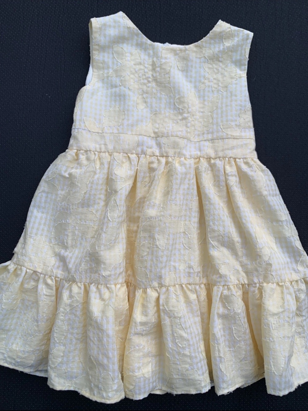 Rachel Parcell Pale Yellow Gingham Tiered Dress